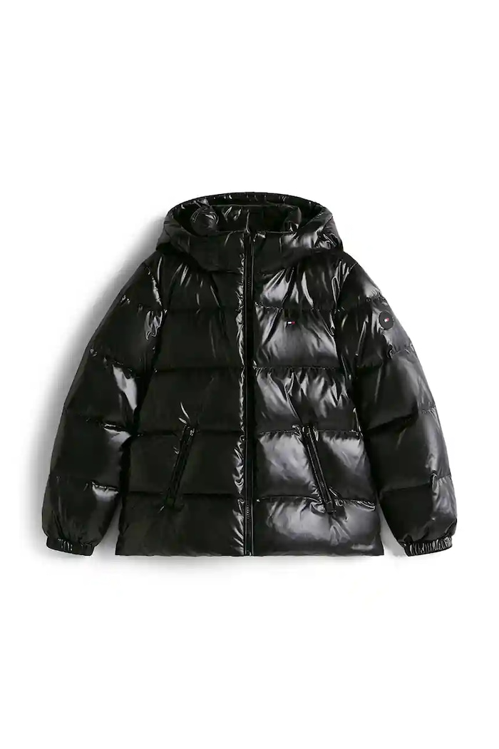 Παιδικό μπουφάν με πούπουλα Tommy Hilfiger KG0KG08758.128.176.9BYA μαύρο AW25
