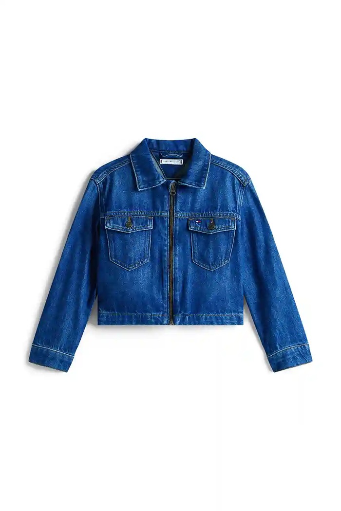 Παιδικό τζιν μπουφάν Tommy Hilfiger KG0KG09002.9BYA μπλε AW25