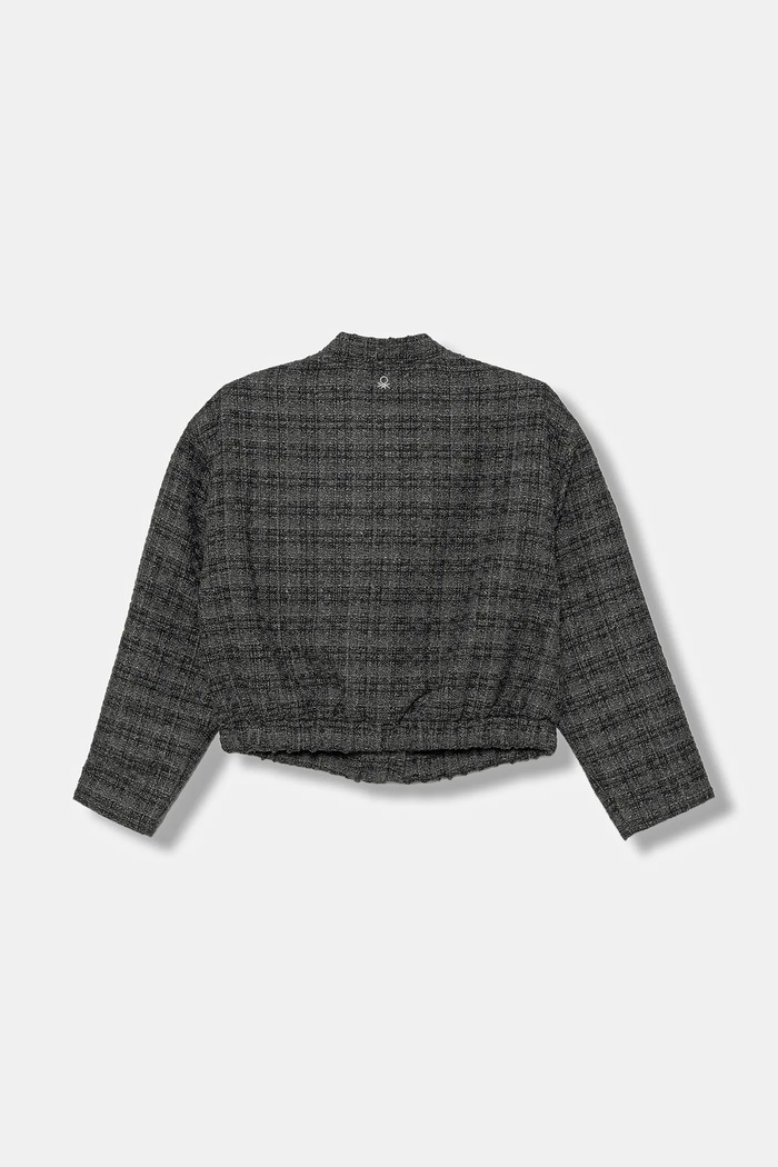 Dětská bunda s vlnou United Colors of Benetton 2SHECN06K.G.seasonal šedá AW25