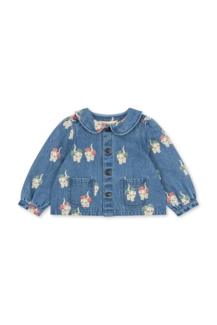 Konges Sløjd gyerek pamutkabát MAGOT COLLAR JACKET GOTS KS105174.9BYA kék AW25