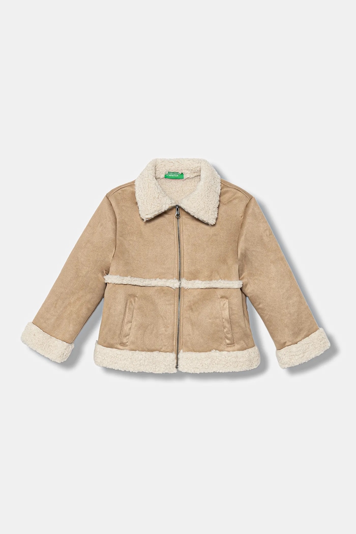 United Colors of Benetton kurtka dziecięca pozostałe beżowy 2JLACN06V.G.Seasonal