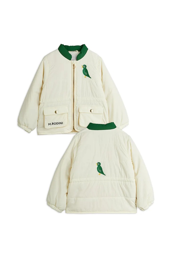 Dětská bunda Mini Rodini Birds 2561010611 béžová AW25