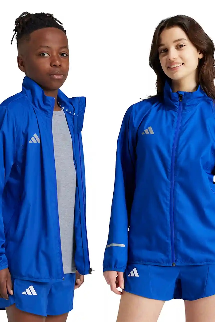 Dětská bunda adidas nezateplené modrá JD7135