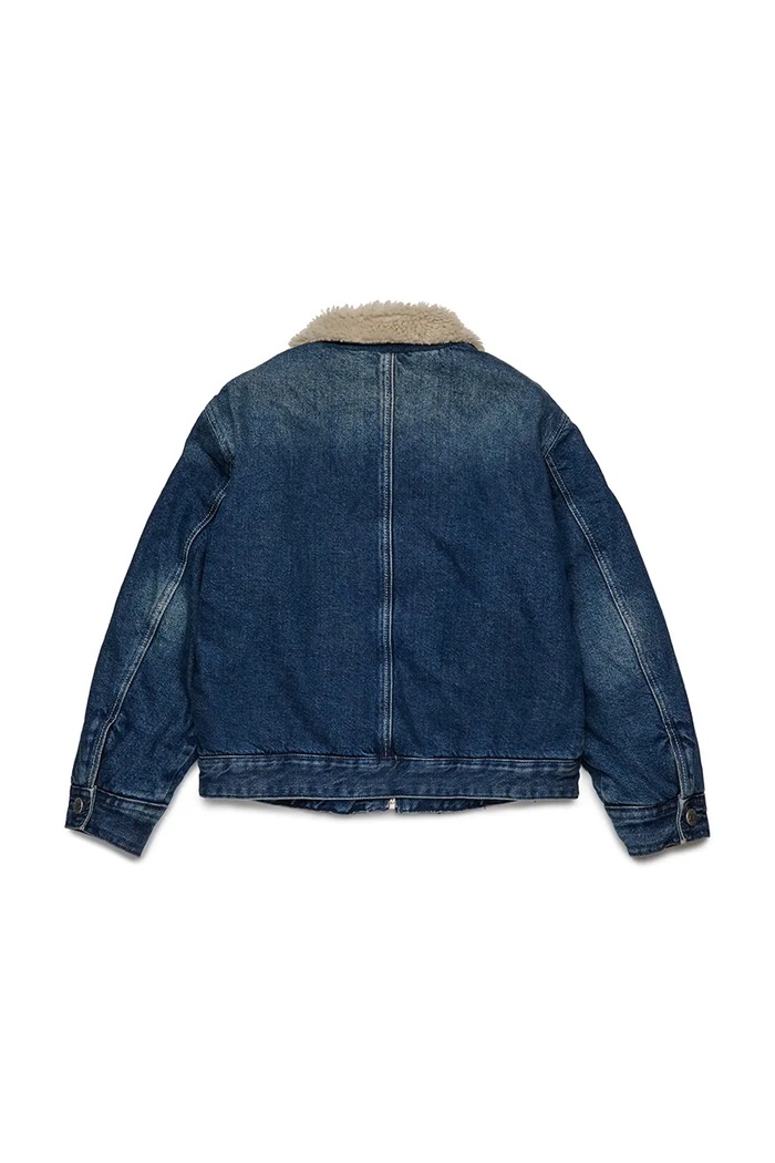 Detská bavlnená bunda Diesel JOMOX-FUR JACKET J02506 modrá AW25