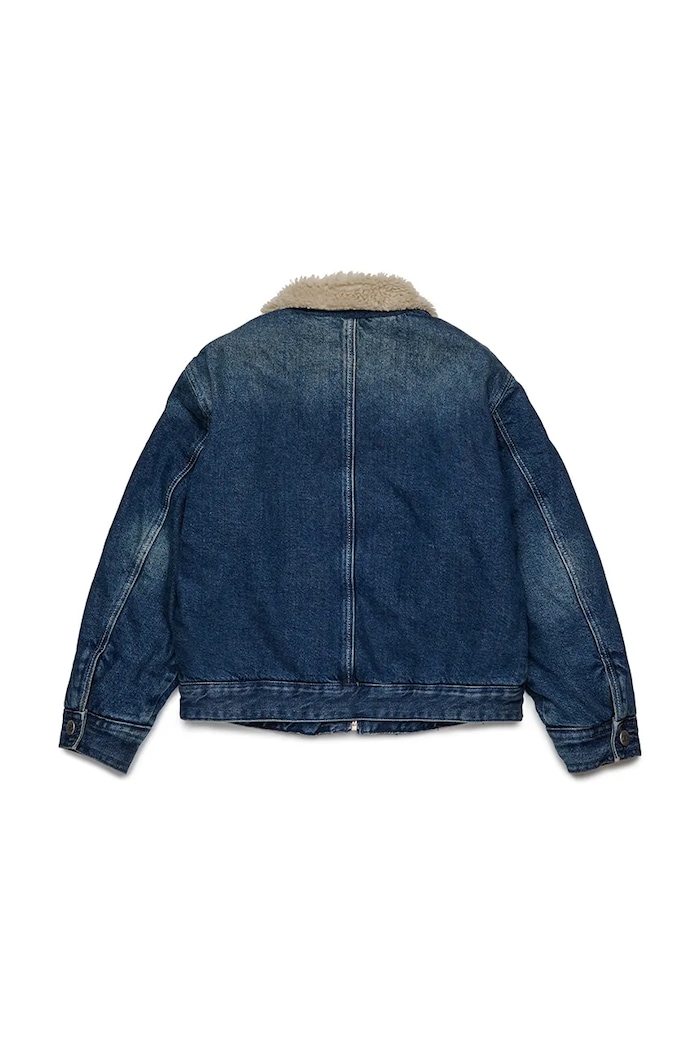 Detská bavlnená bunda Diesel JOMOX-FUR JACKET J02506 modrá AW25