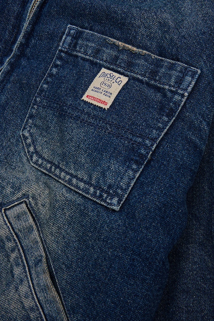Detská bavlnená bunda Diesel JOMOX-FUR JACKET modrá J02506