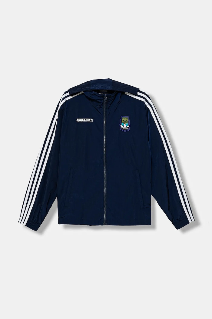 Detská bunda adidas Originals MINECRAFT KD9835 tmavomodrá AW25