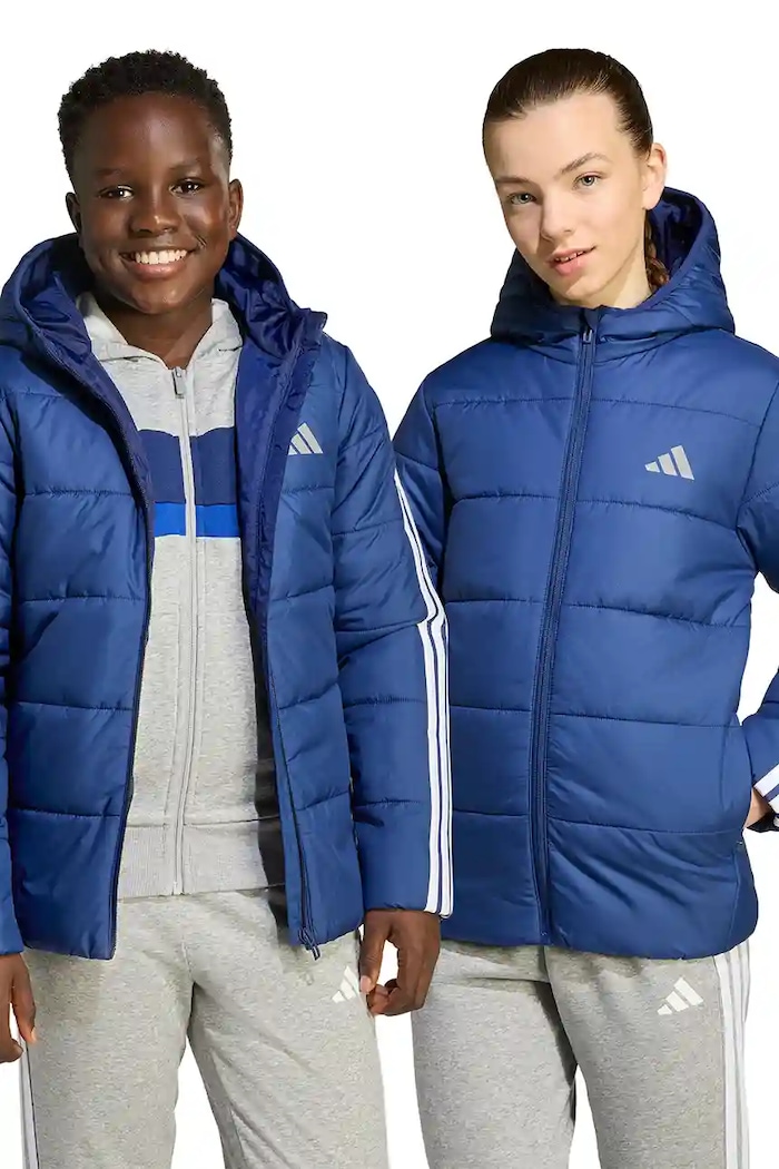 Dětská bunda adidas s podšívkou námořnická modř JL7403