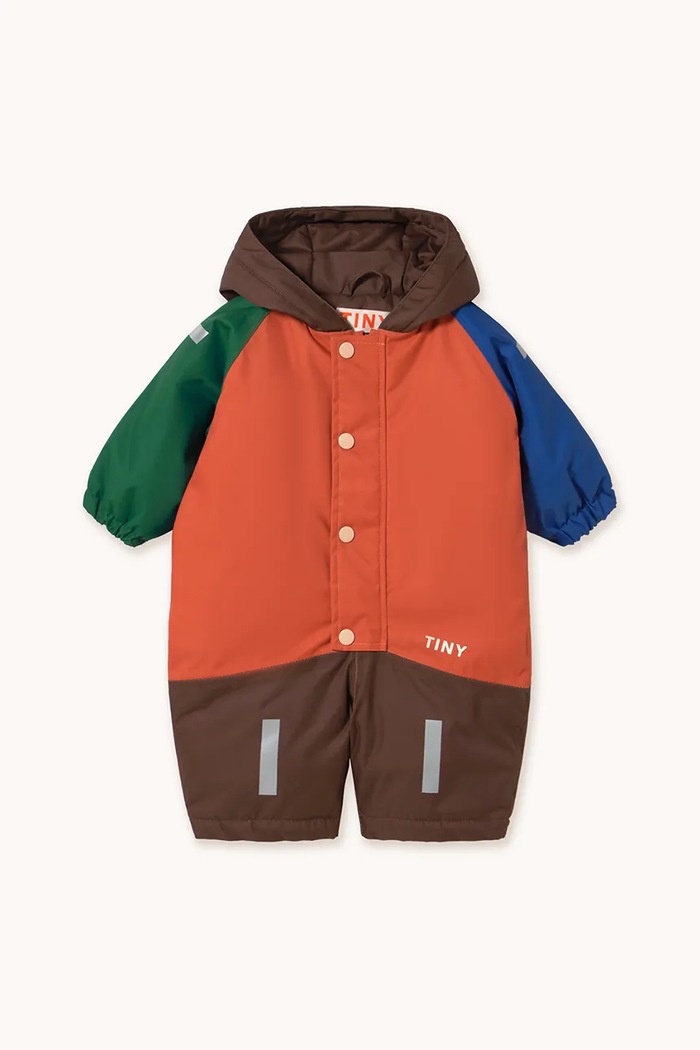 Overal Tinycottons COLOR BLOCK SNOW ONE-PIECE prechodné hnedá AW25.044