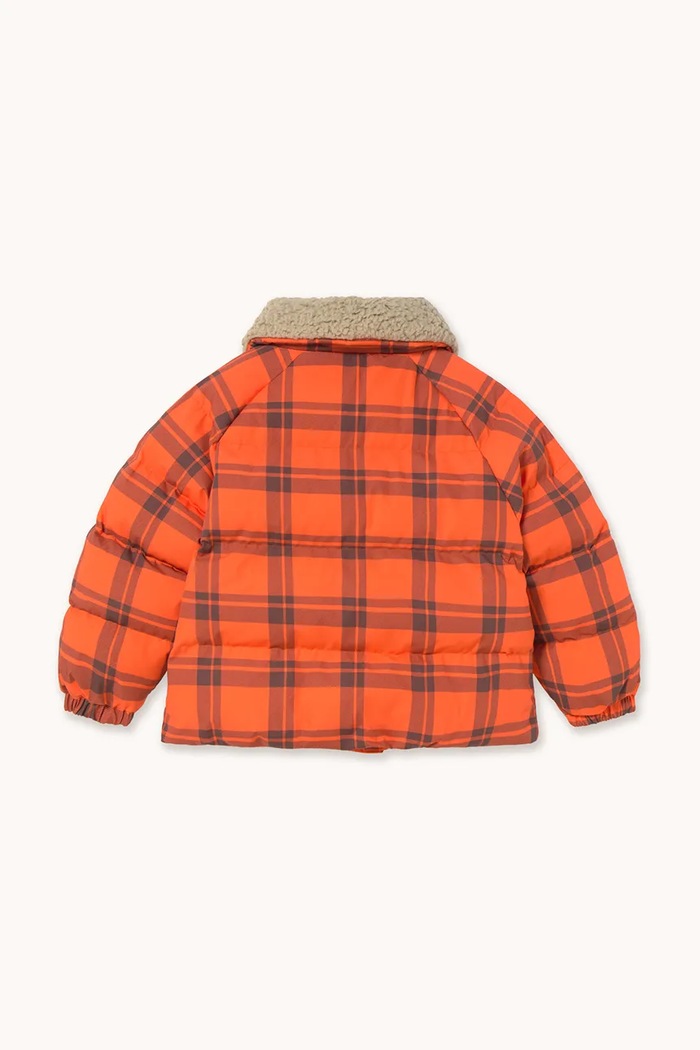 Κοριτσίστικα Παιδικό μπουφάν Tinycottons CHECK PADDED JACKET AW25.145 πορτοκαλί