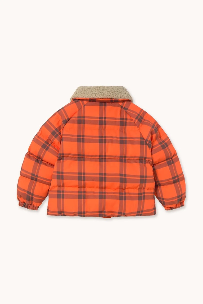 Κοριτσίστικα Παιδικό μπουφάν Tinycottons CHECK PADDED JACKET AW25.145 πορτοκαλί