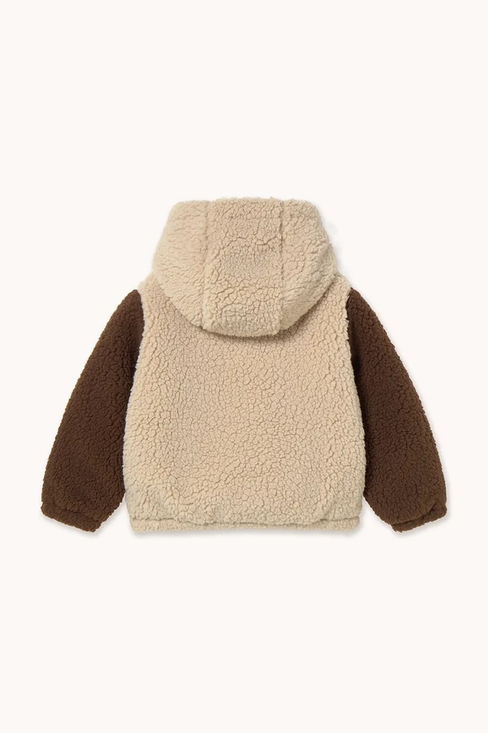 Κοριτσίστικα Παιδικό μπουφάν Tinycottons COLOR BLOCK POLAR SHERPA HOODIE AW25.362 μπεζ