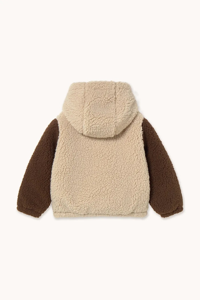 Κοριτσίστικα Παιδικό μπουφάν Tinycottons COLOR BLOCK POLAR SHERPA HOODIE AW25.362 μπεζ