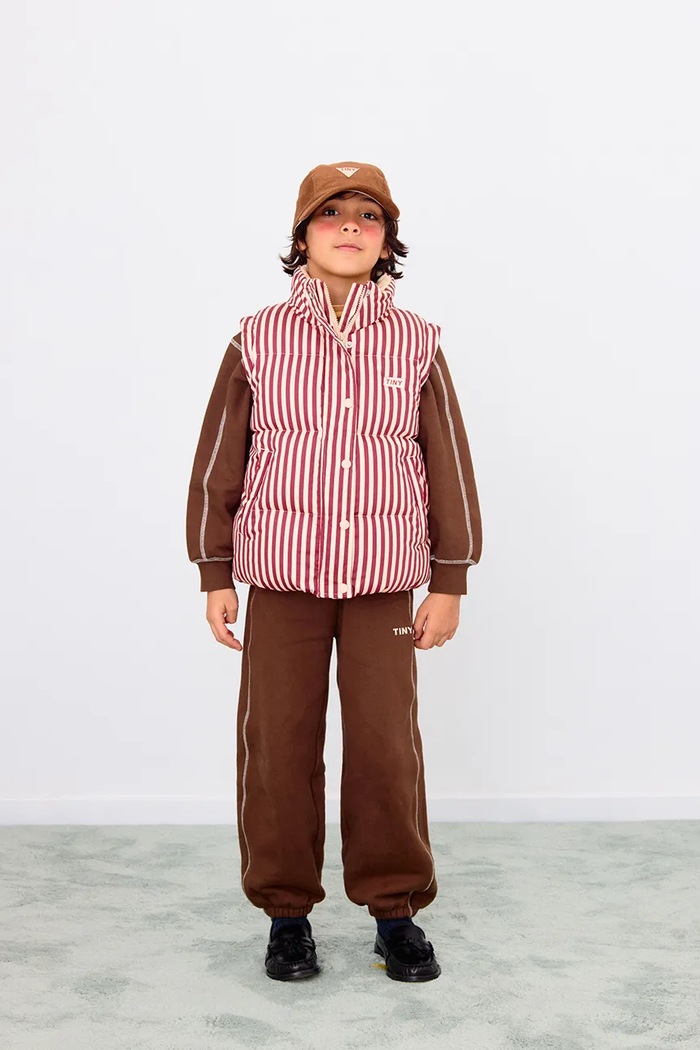 Παιδικό βαμβακερό μπουφάν Tinycottons STRIPES SHORT PADDED JACKET AW25.484