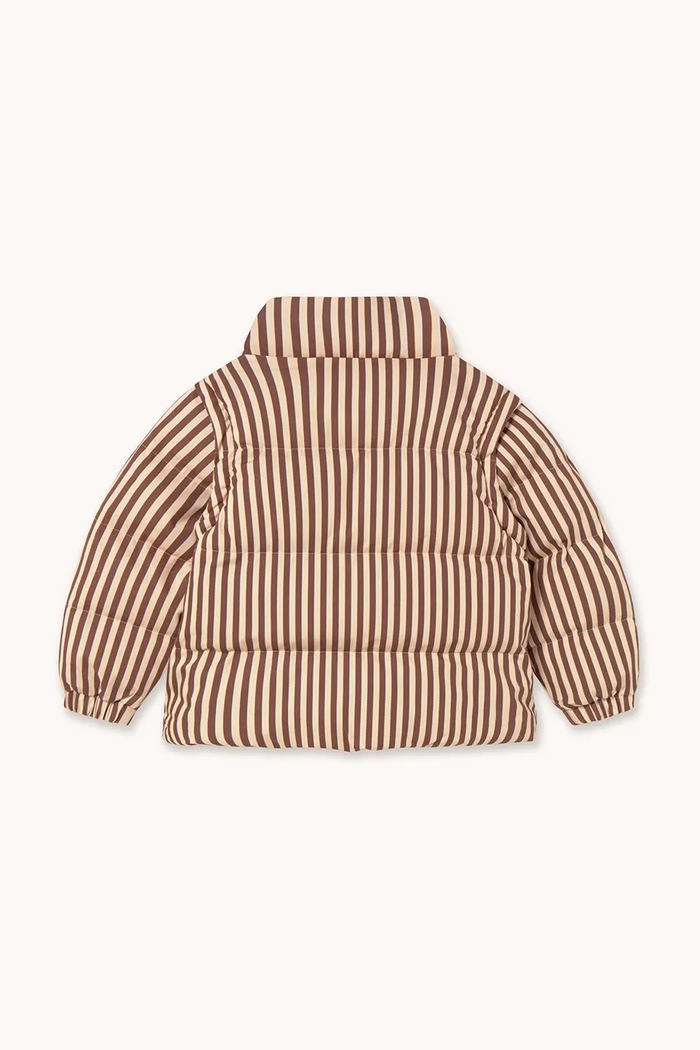 Αγορίστικα Παιδικό βαμβακερό μπουφάν Tinycottons STRIPES SHORT PADDED JACKET AW25.484 ροζ