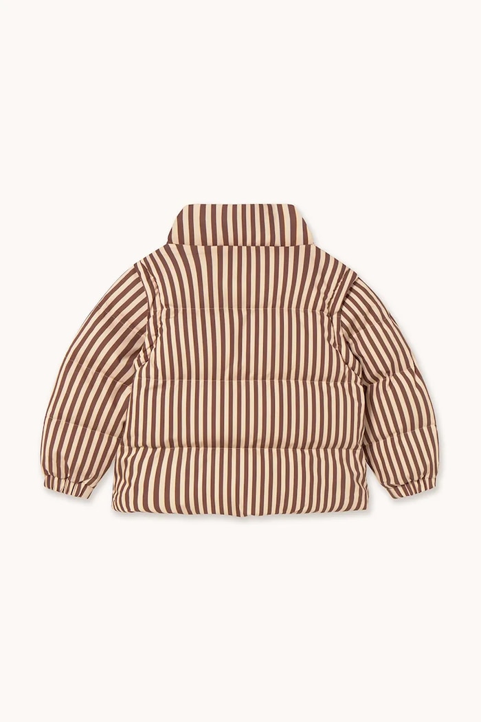 Αγορίστικα Παιδικό βαμβακερό μπουφάν Tinycottons STRIPES SHORT PADDED JACKET AW25.484 ροζ