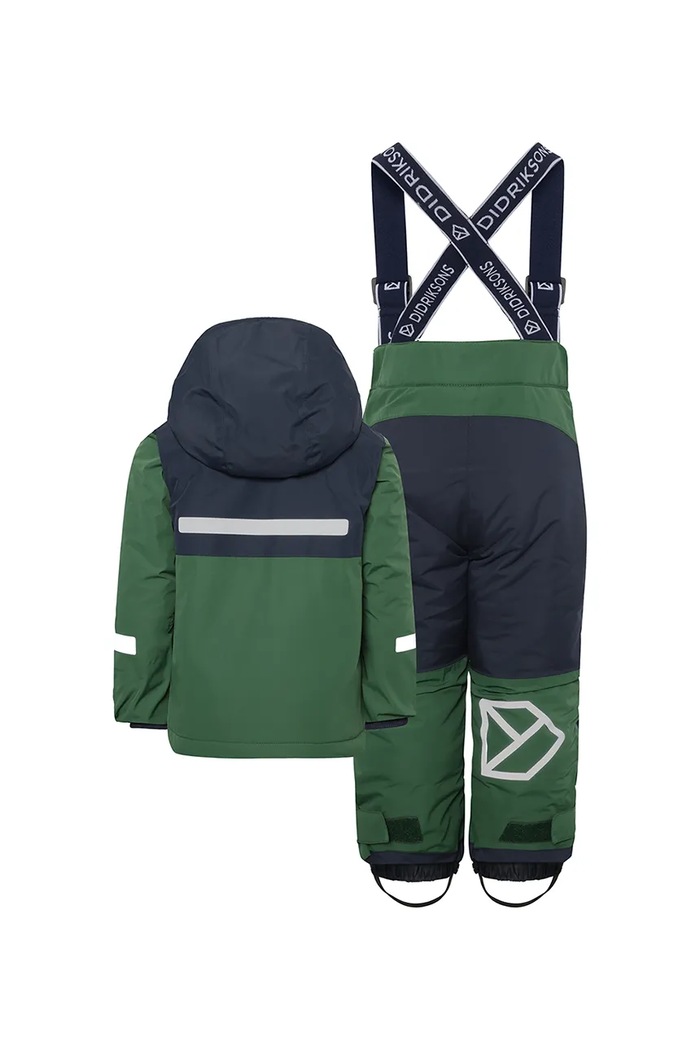 Chlapec Detská bunda a nohavice Didriksons SKARE KIDS SET 504342.9BYA zelená