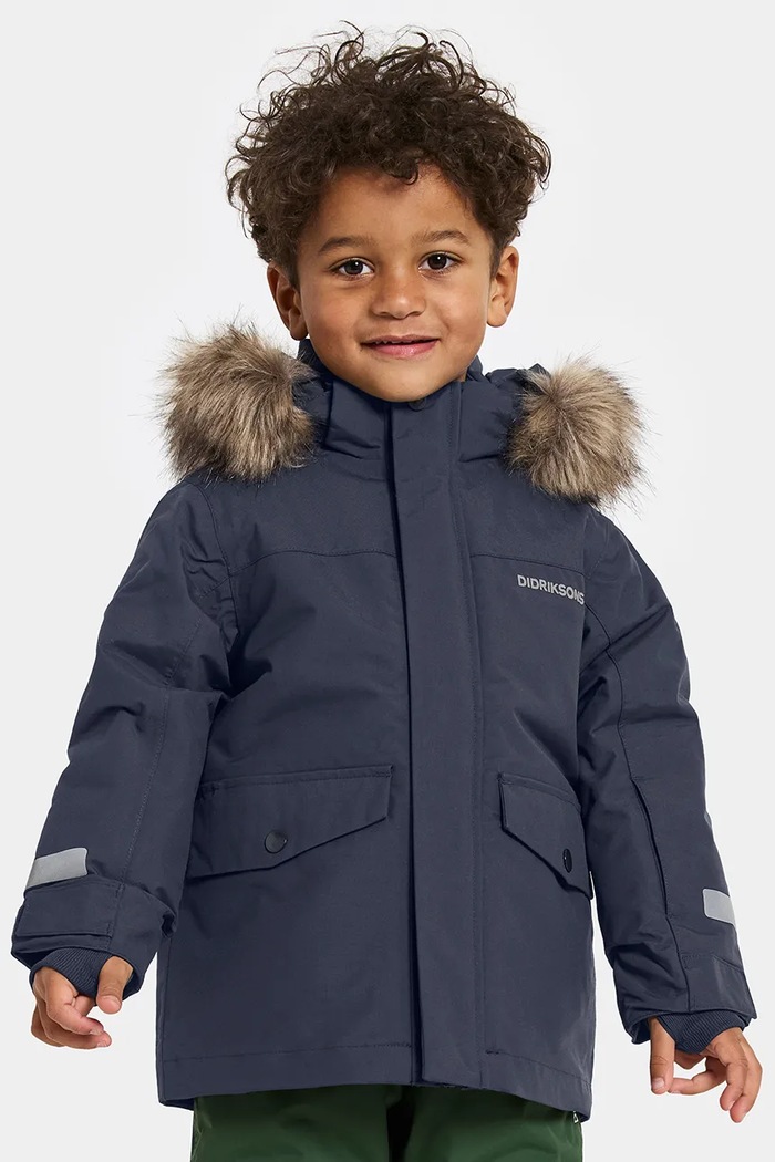 Didriksons kurtka dziecięca BJÄRVEN KIDS PARKA 4 pozostałe granatowy 505991.9BYA