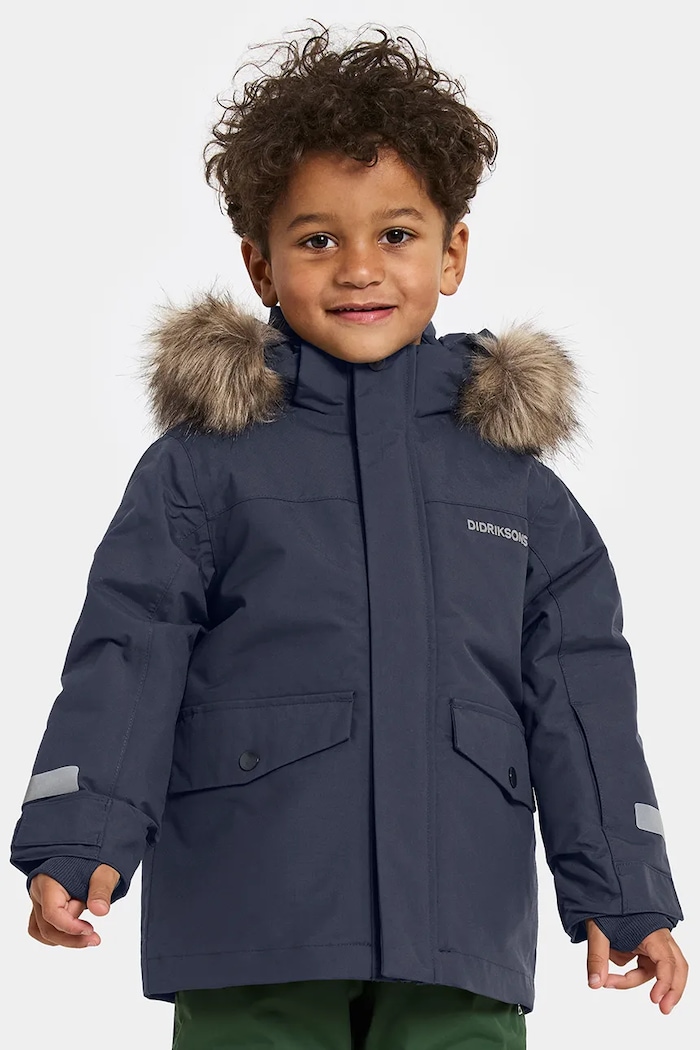 Didriksons kurtka dziecięca BJÄRVEN KIDS PARKA 4 pozostałe granatowy 505991.9BYA