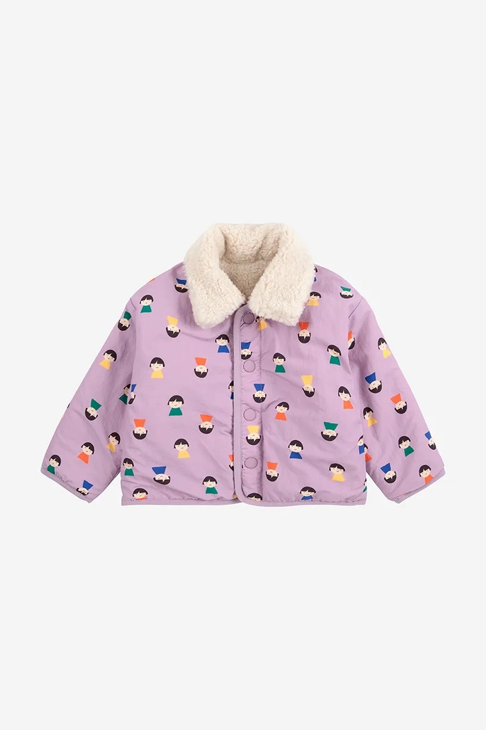 Bobo Choses Kurtka dwustronna niemowlęca Game Pawns 225AB106 beżowy AW25
