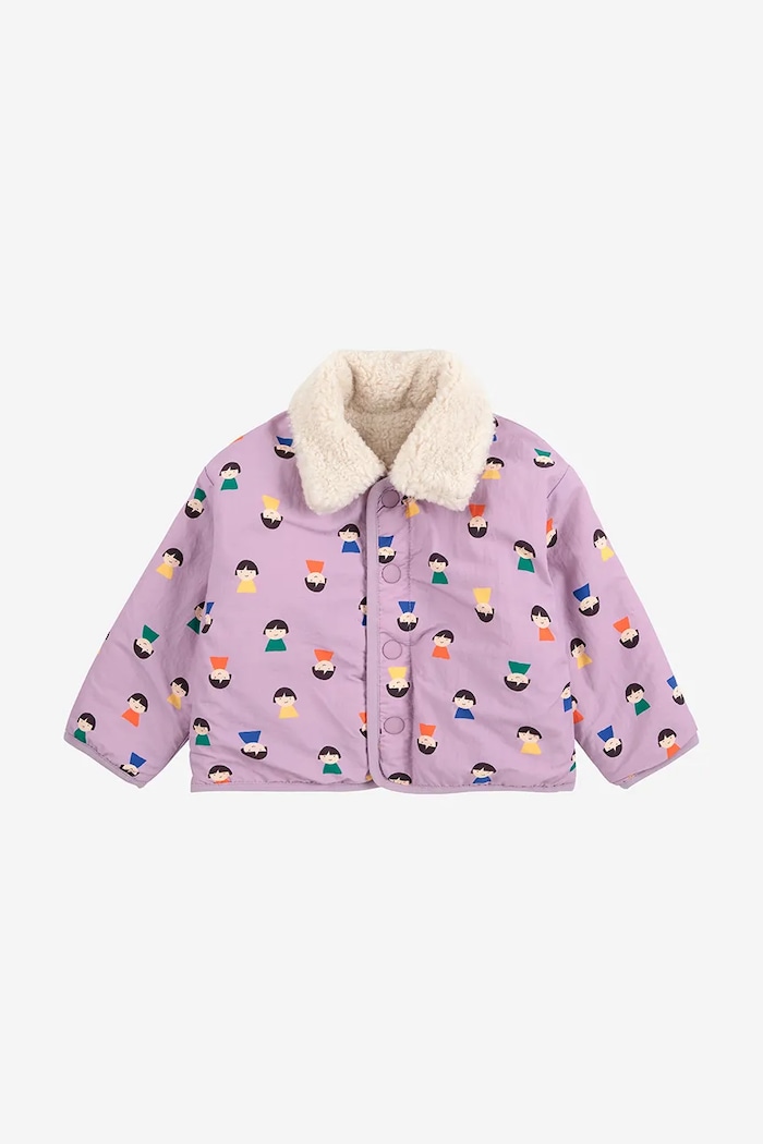 Bobo Choses Kurtka dwustronna niemowlęca Game Pawns 225AB106 beżowy AW25
