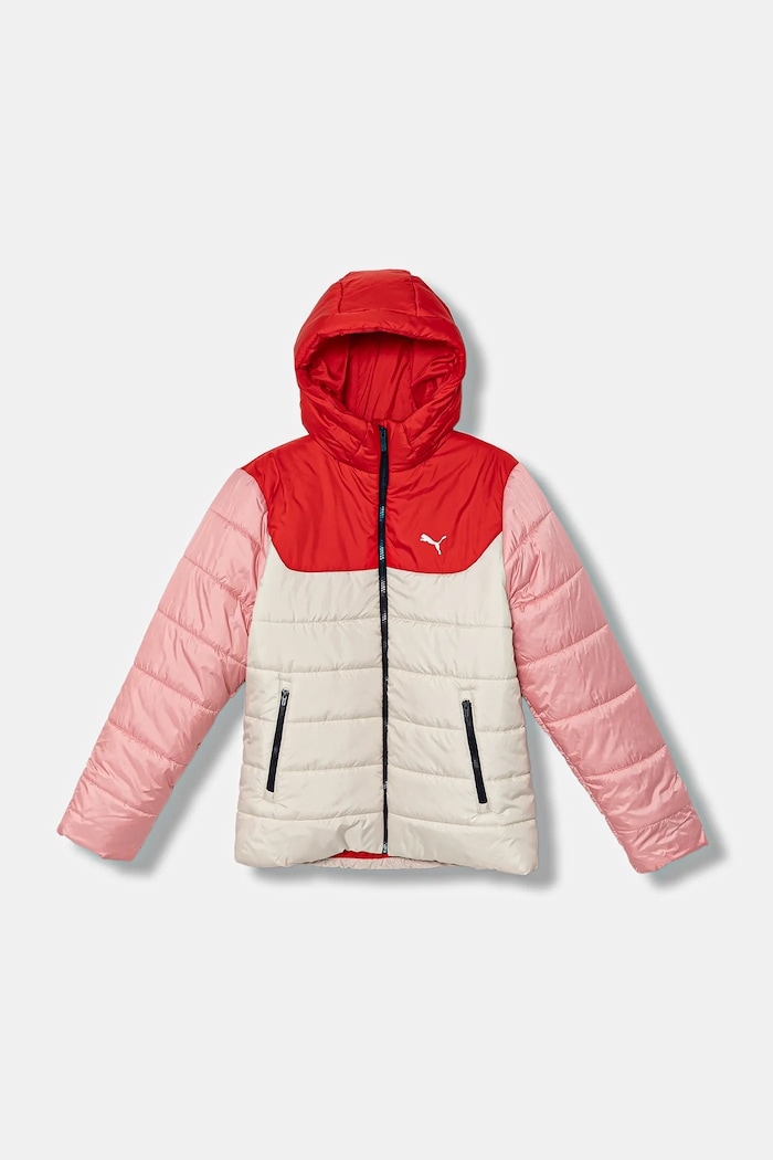 Detská bunda Puma ESS Hooded Padded Jacket zateplené béžová 685226