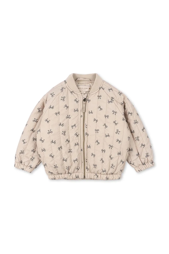 Detská bunda Konges Sløjd JUNO PRINTED BOMBER JACKET prechodné zelená KS104078.9BYA
