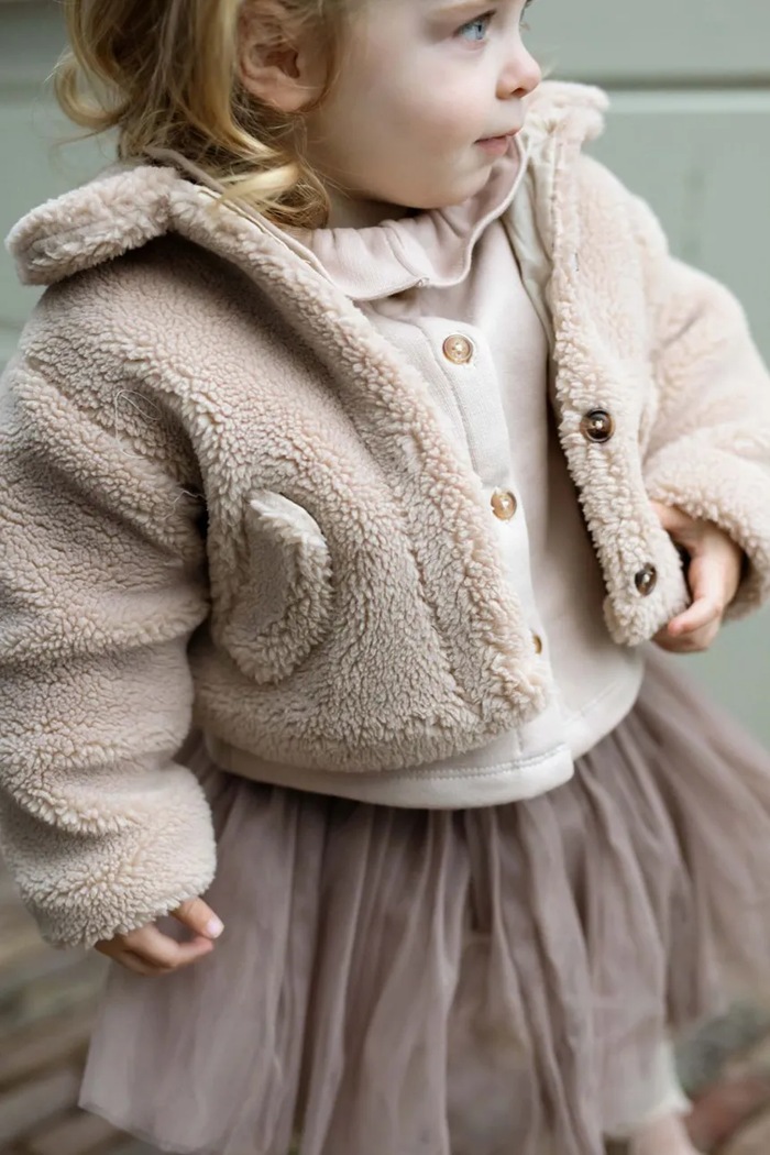 Detská bunda Donsje Bettie Jacket Bunnies jemné zateplenie béžová 3041001