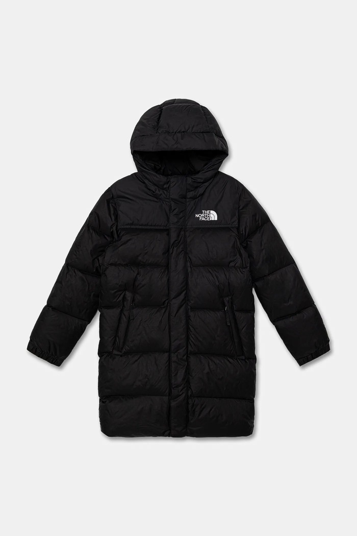 Dětská péřová bunda The North Face TEEN NUPTSE LONG PARKA s podšívkou černá NF0A88UFKX71