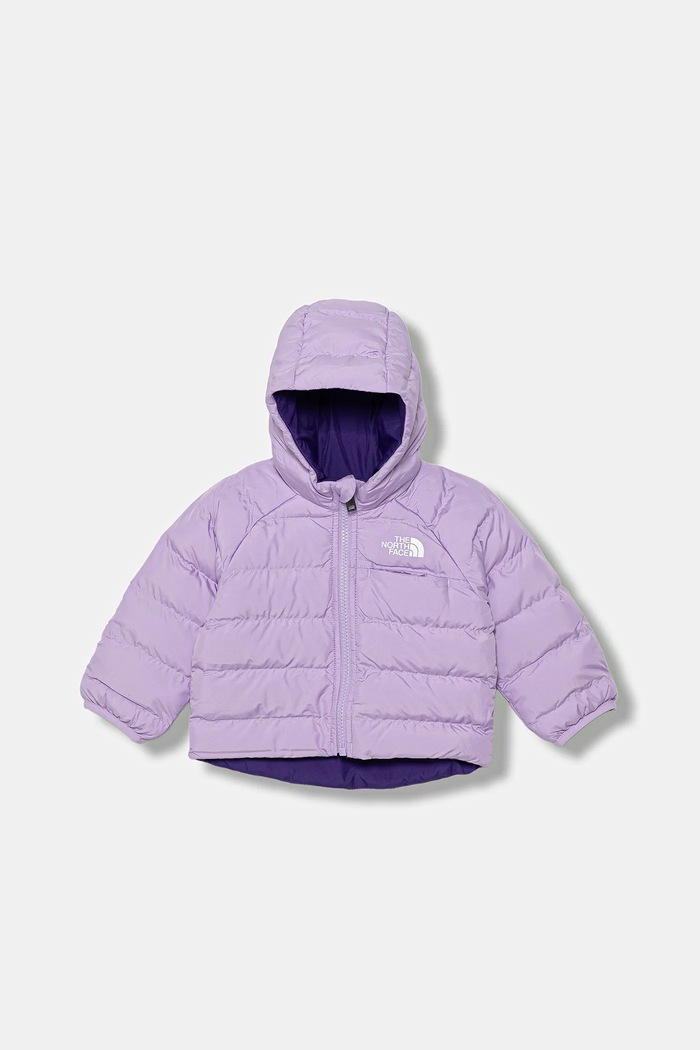 The North Face jachetă pentru copii cu două fețe BABY REVERSIBLE PERRITO HOODED JACKET NF0A88W3QZI1 violet AW25