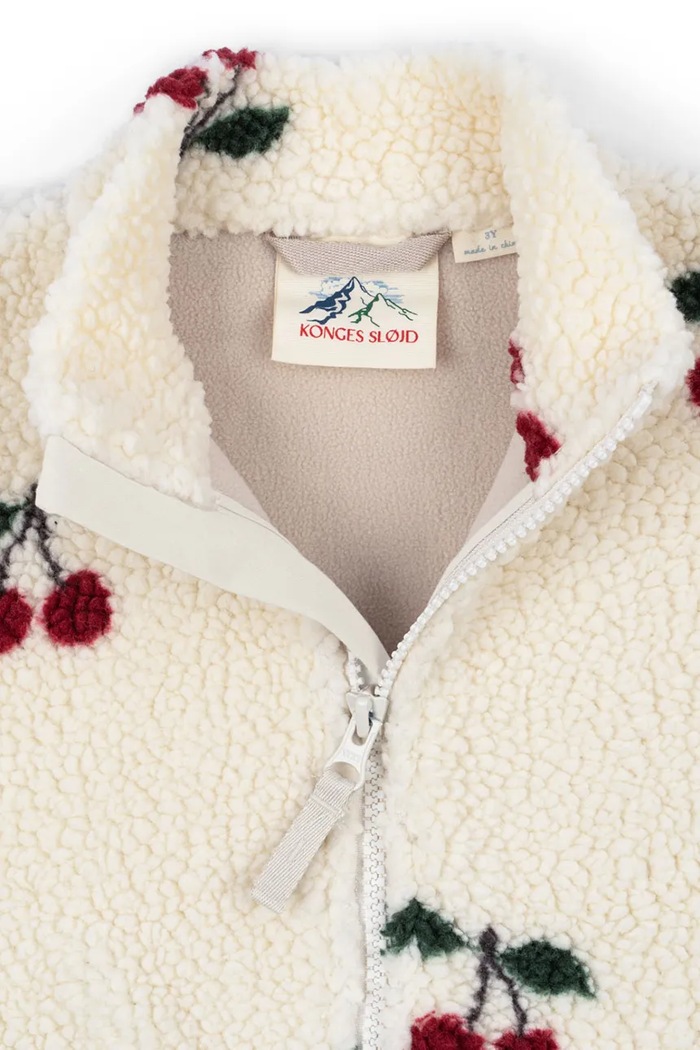 BIMBA Konges Sløjd felpa in pile per bambini JODY TEDDY JACKET GRS KS103479.9BYA bianco