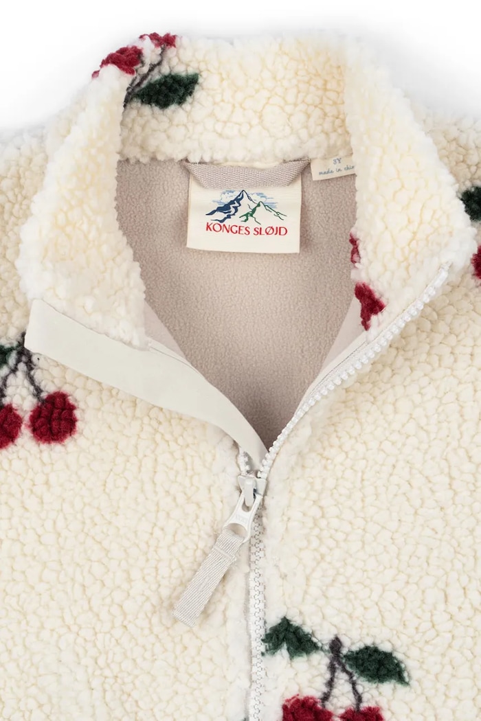 BIMBA Konges Sløjd felpa in pile per bambini JODY TEDDY JACKET GRS KS103479.9BYA bianco