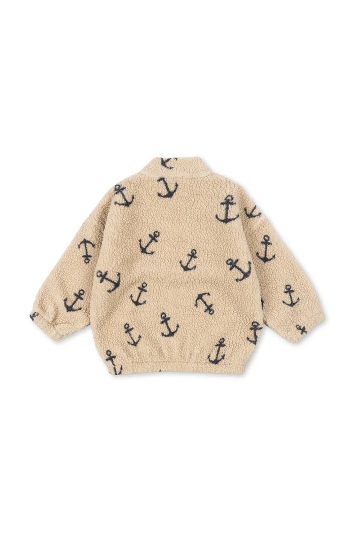 Chlapec Konges Sløjd flísová mikina detská JODY TEDDY JACKET GRS KS103479.9BYA béžová