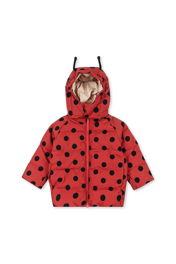 Detská nepremokavá bunda Konges Sløjd NUKA LADYBUG JACKET GRS KS103524.9BYA červená AW25