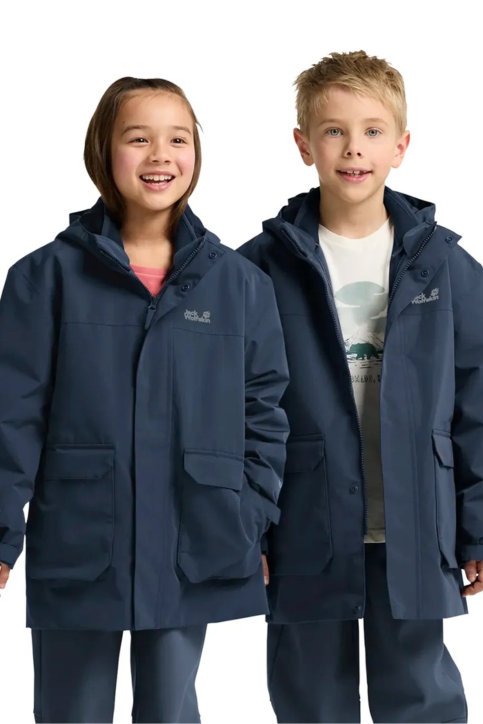 Detská bunda Jack Wolfskin 3IN1 CANVEY KIDS zateplené tmavomodrá A65315