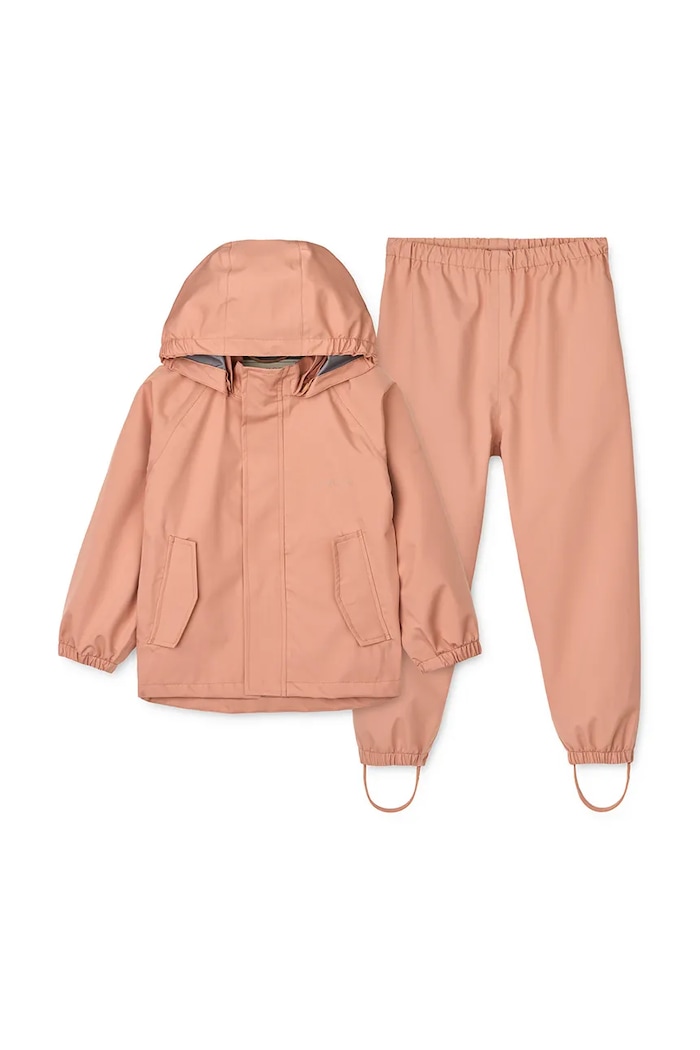 Παιδικό μπουφάν και παντελόνι Liewood Pedia Rainwear Set LW19909.9BYA πορτοκαλί AW25