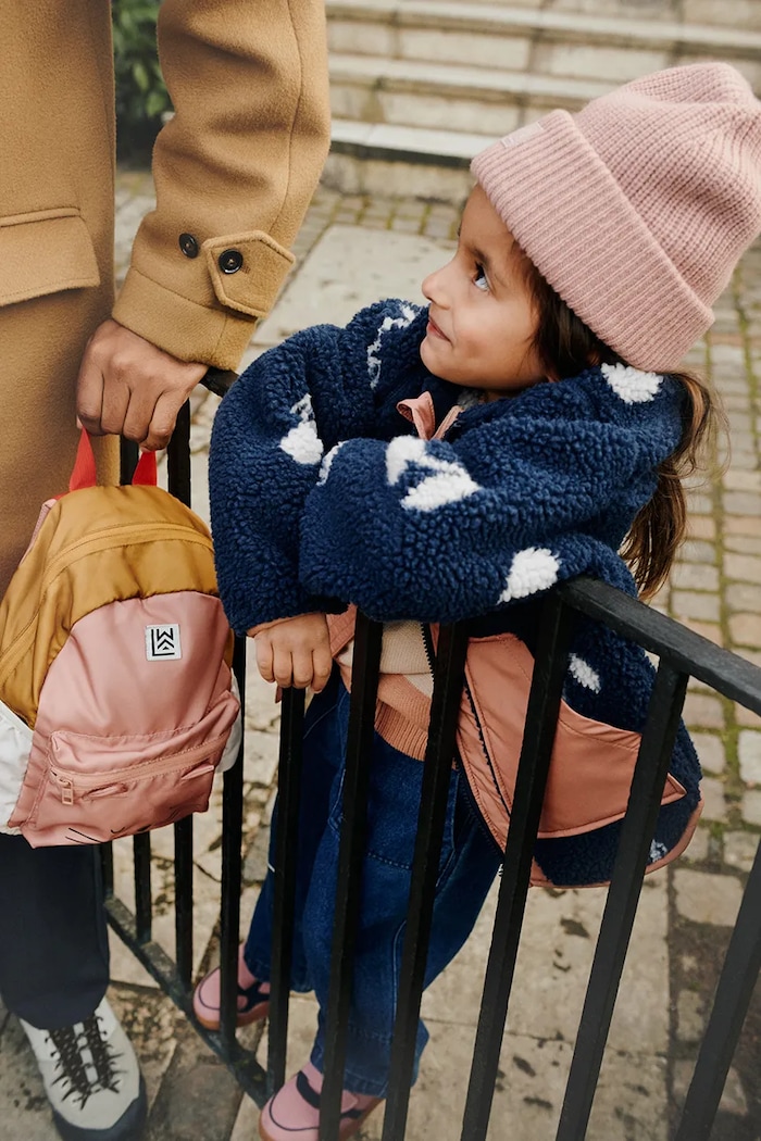 Detská bunda Liewood Noam Pile Jacket LW20017.9BYA tmavomodrá