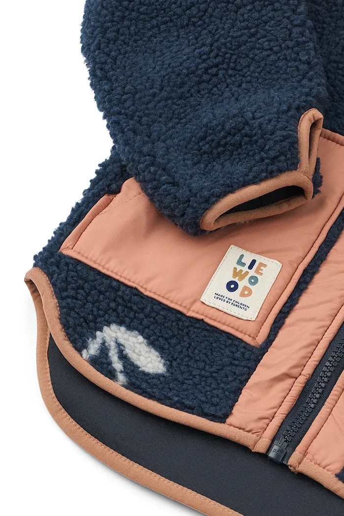 Detská bunda Liewood Noam Pile Jacket tmavomodrá LW20017.9BYA