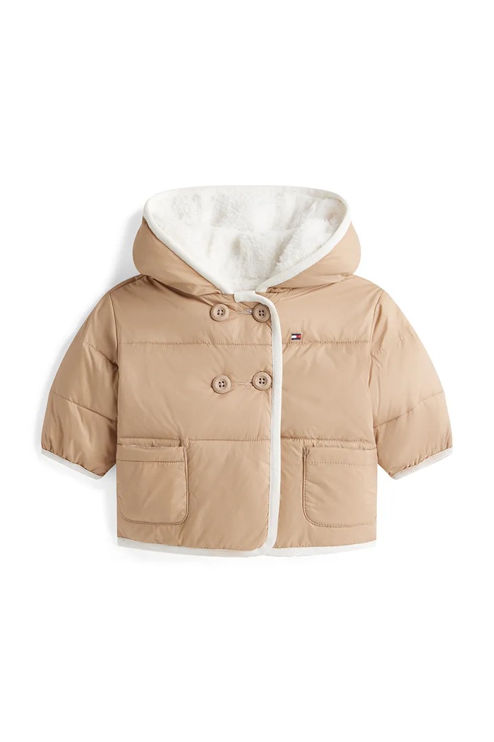 Detská obojstranná bunda Tommy Hilfiger jemné zateplenie biela KN0KN02064.9BYA