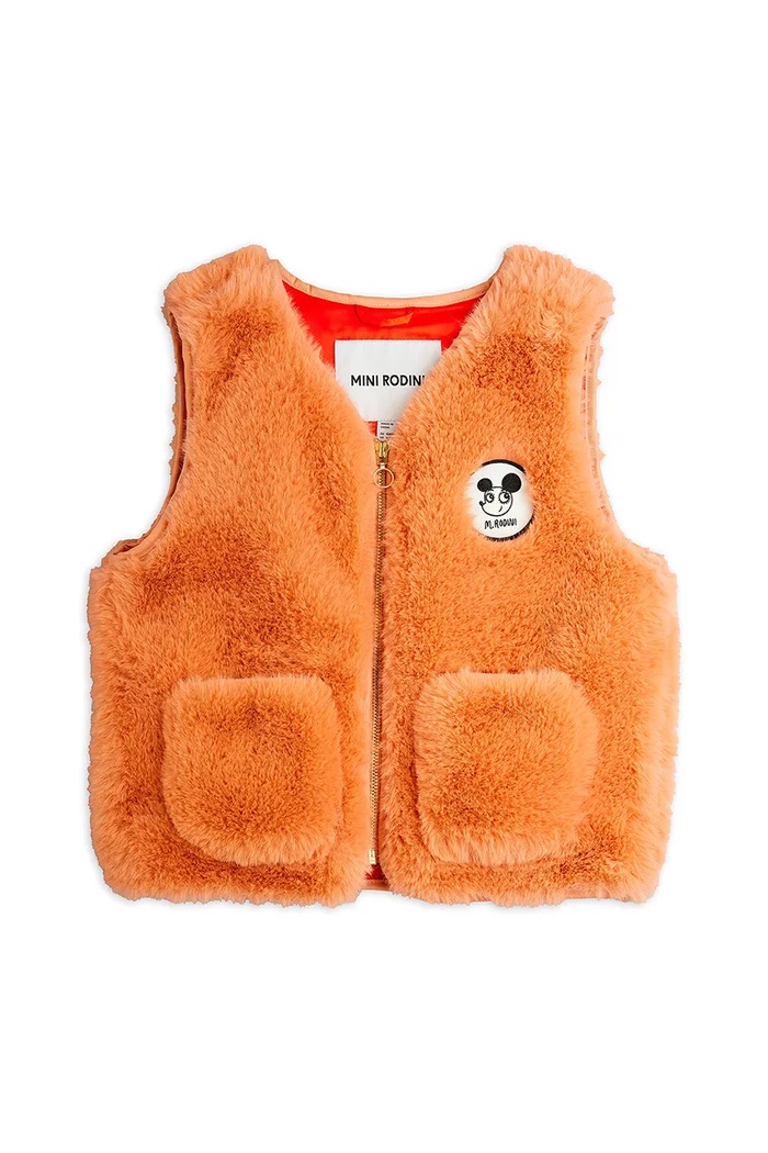 Detská vesta Mini Rodini Ritzratz 25710108 oranžová AW25