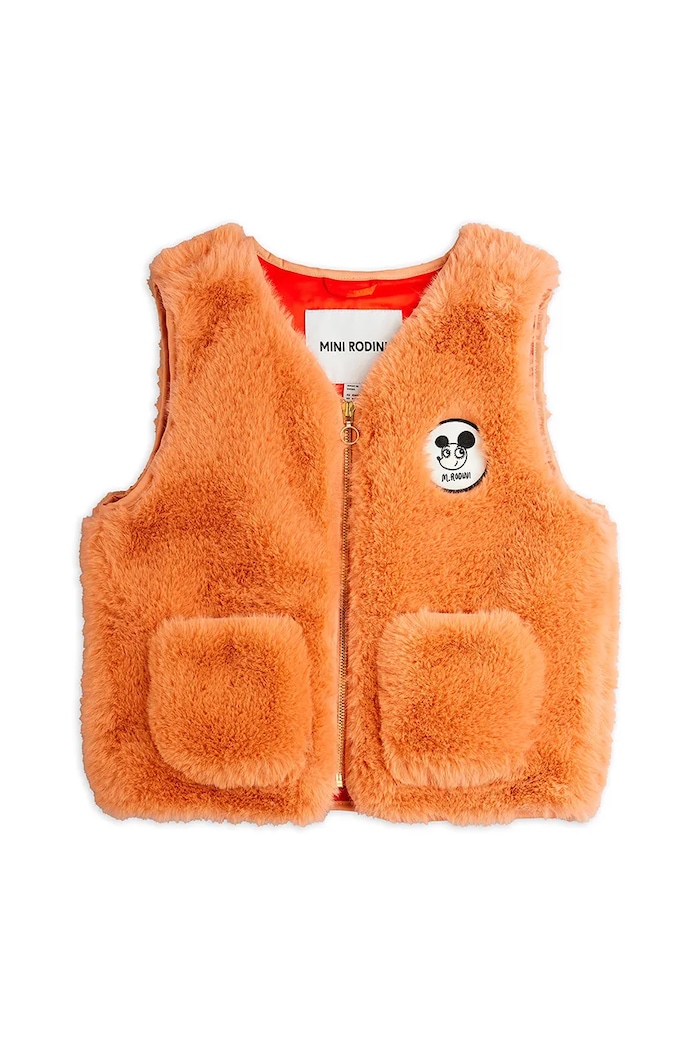 Detská vesta Mini Rodini Ritzratz 25710108 oranžová AW25