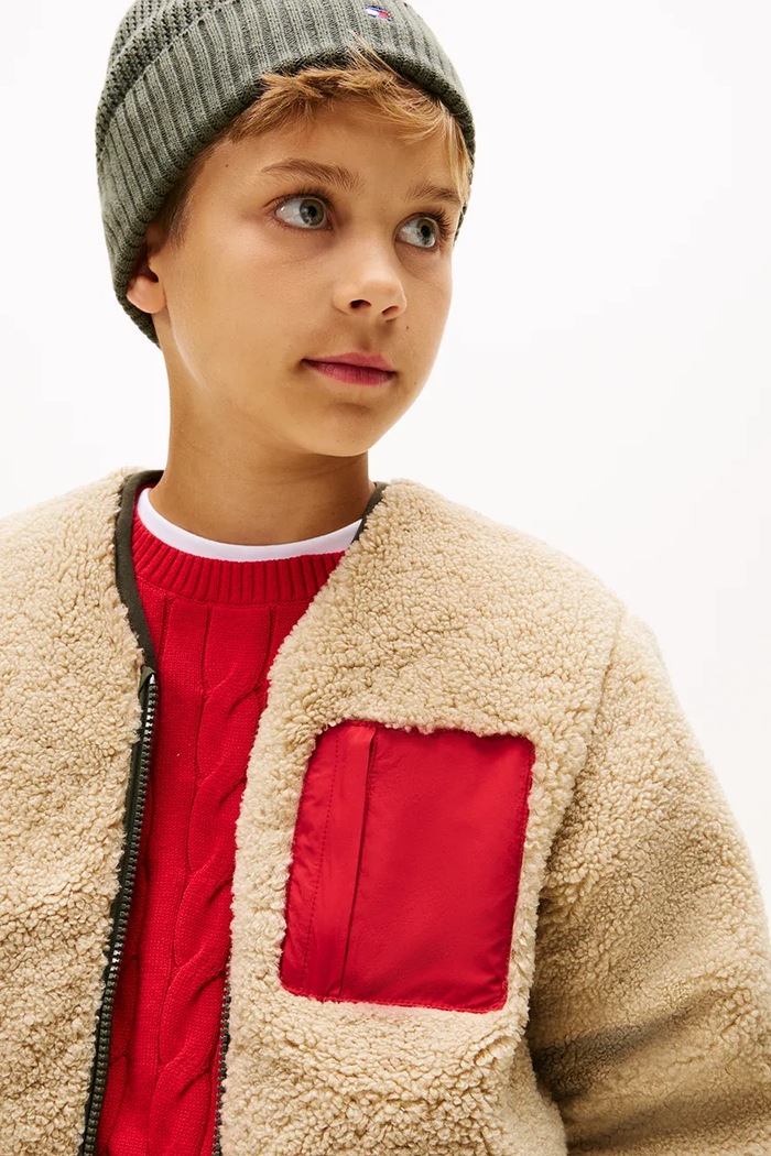 Detská bunda Tommy Hilfiger KS0KS00657.9BYA béžová