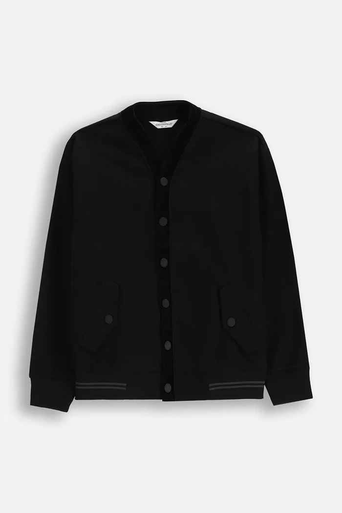 Coccodrillo cardigan din bumbac pentru copii ZC5132201EPB negru AW25