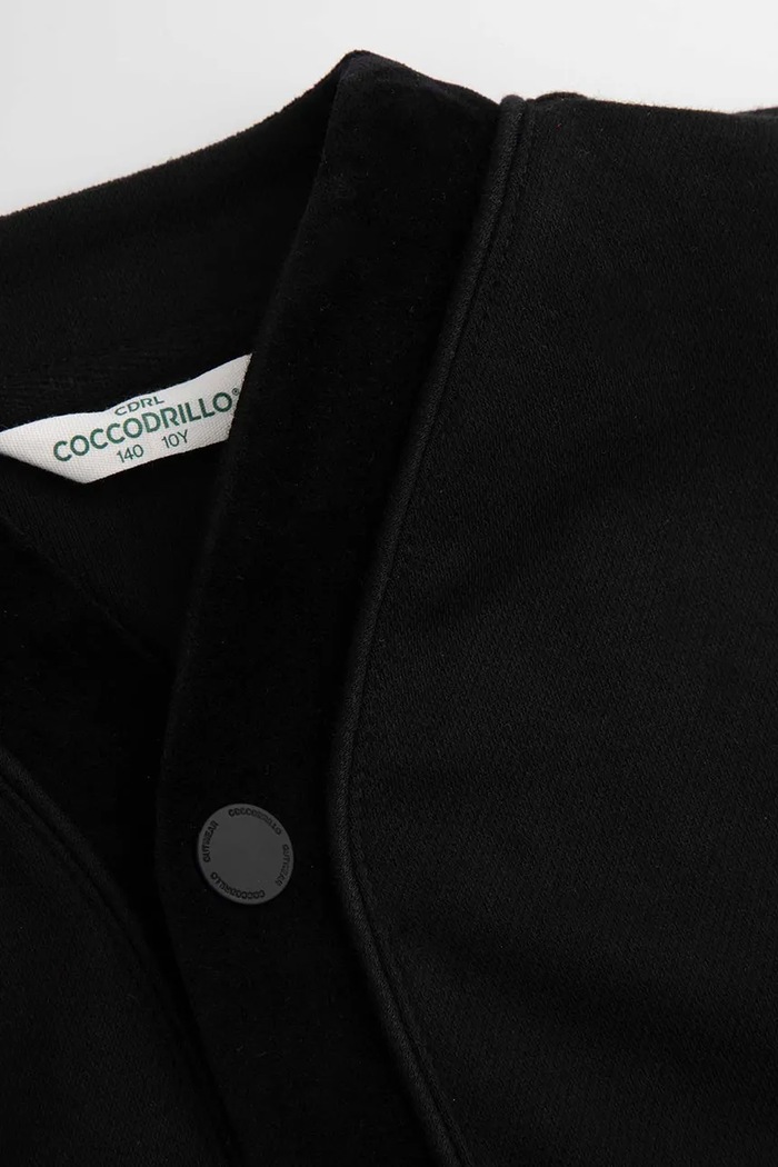 Coccodrillo cardigan din bumbac pentru copii negru ZC5132201EPB