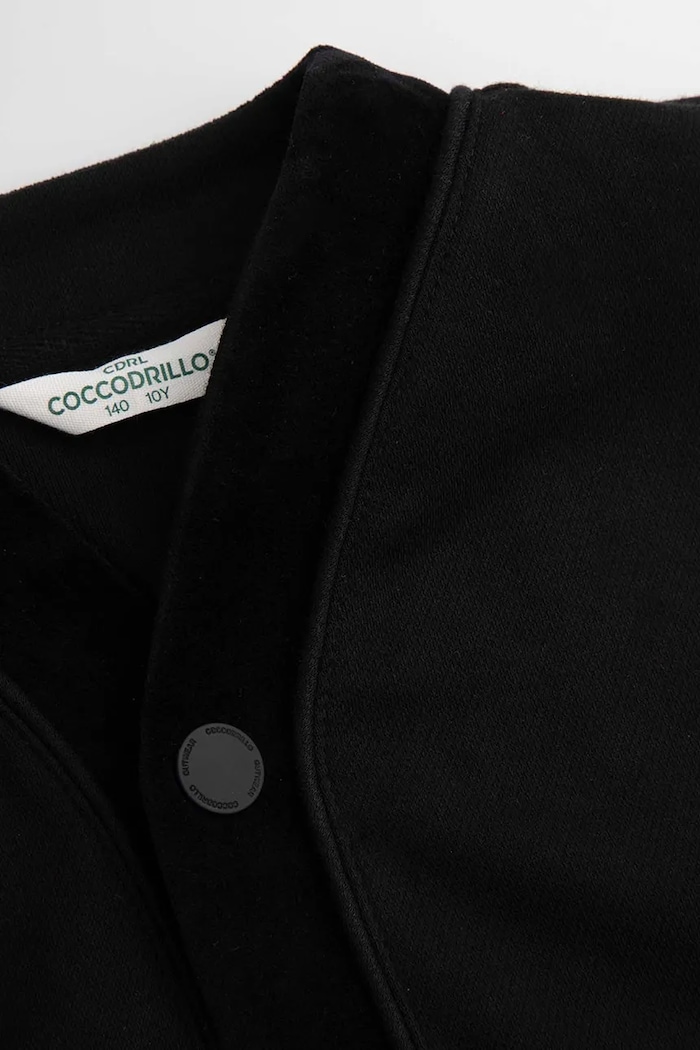 Coccodrillo cardigan din bumbac pentru copii negru ZC5132201EPB