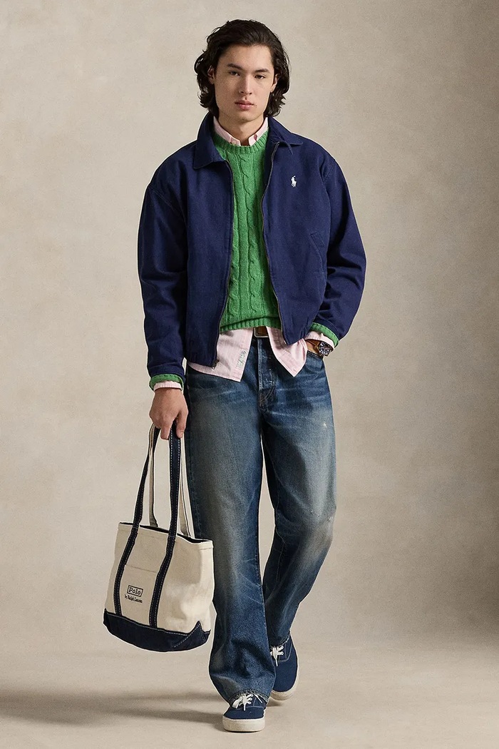 Îmbrăcăminte Polo Ralph Lauren jachetă scurtă pentru bărbați, din bumbac 710961929 bleumarin