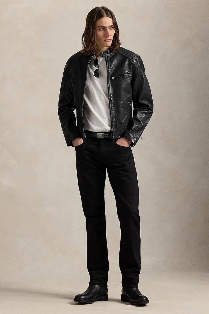 Odzież Polo Ralph Lauren kurtka skórzana 710970573 czarny