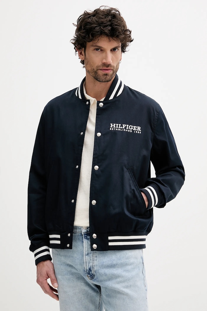 Яке бомбър Tommy Hilfiger бомбър тъмносин MW0MW40647
