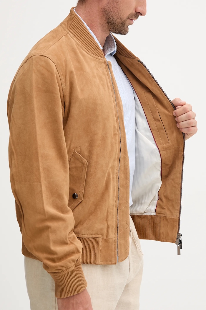 Semišová bomber bunda Tommy Hilfiger MW0MW40558