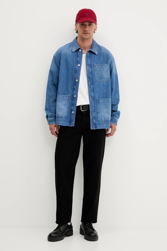Πουκάμισο μπουφάν Tommy Jeans DM0DM21241 μπλε AW25